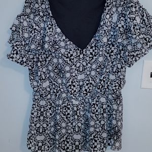 Black and white blouse